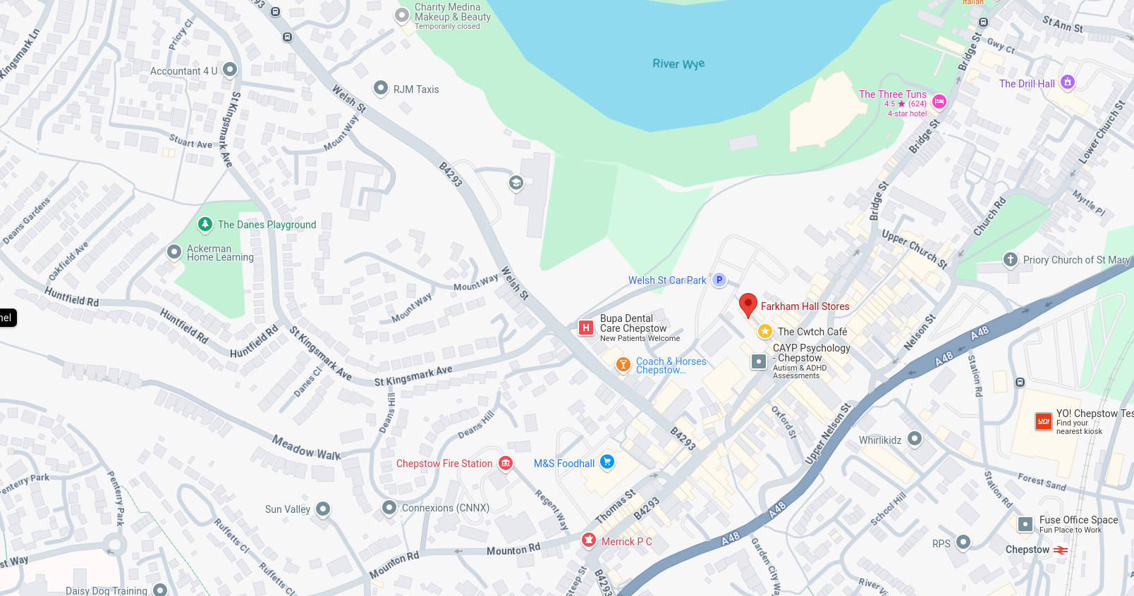 reproduction of the Google map showing our location.